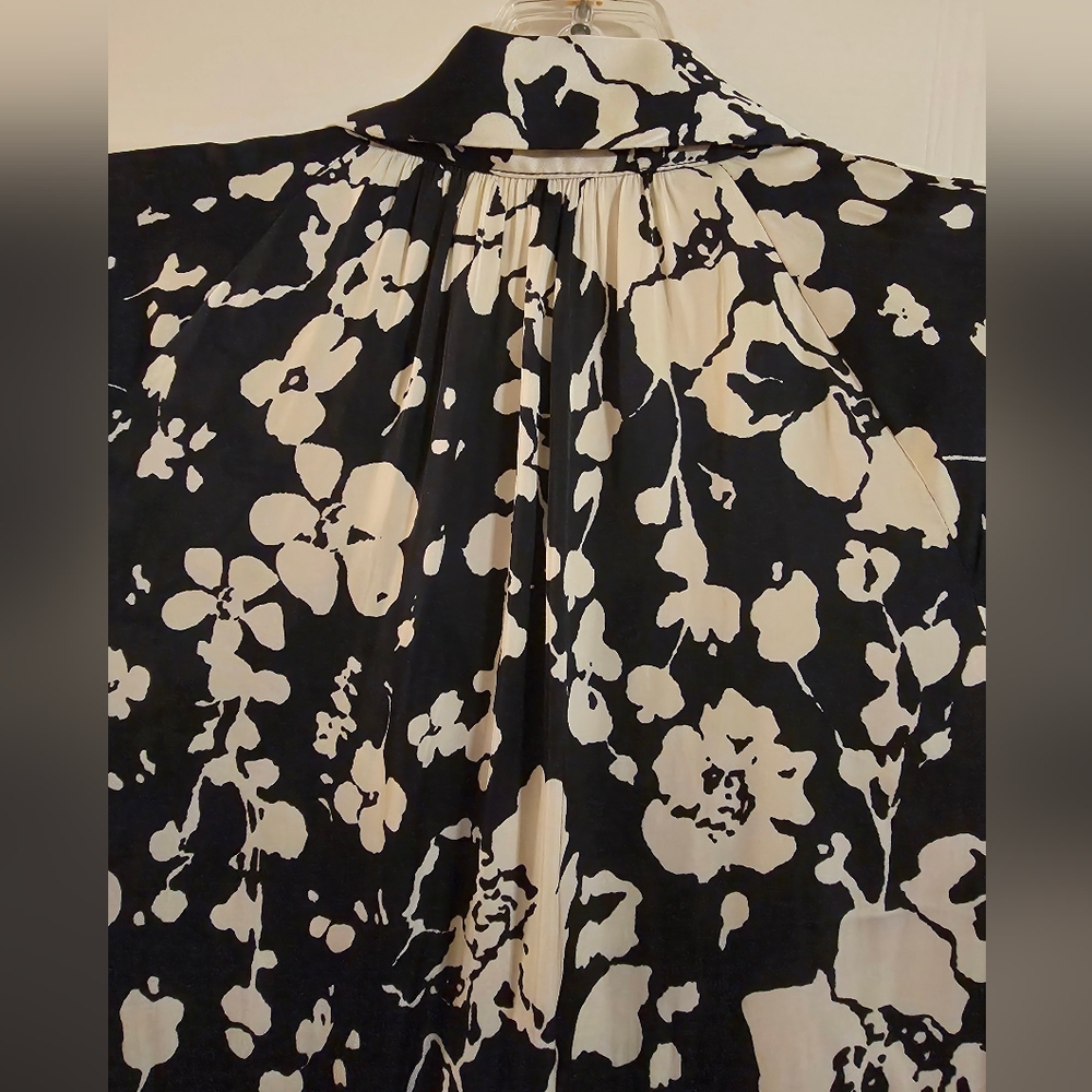 Joie Woman Navy Silk Like Button Print Dress, Size, S - Picture 9 of 14